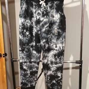 Hustle Gang Tie-Dye Jogger Pants - Black and White